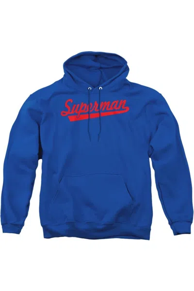 Gildan Superman S Tail Adult Pull Over Hoodie / Hooded Sweatshirt In Blue