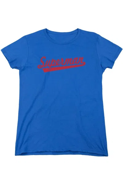 Gildan Superman S Tail Short Sleeve Womens Tee / T-shirt In Blue