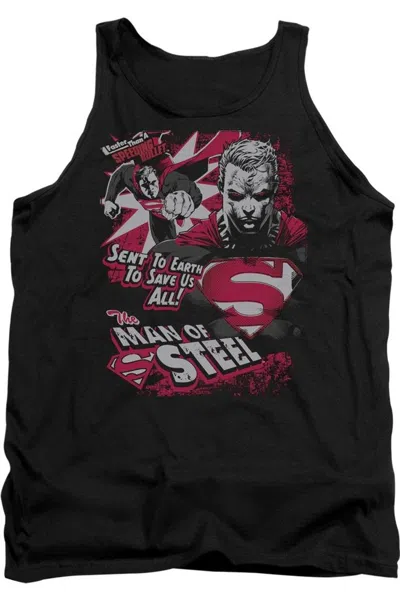 Gildan Superman Save Us All Adult Tank Top In Black