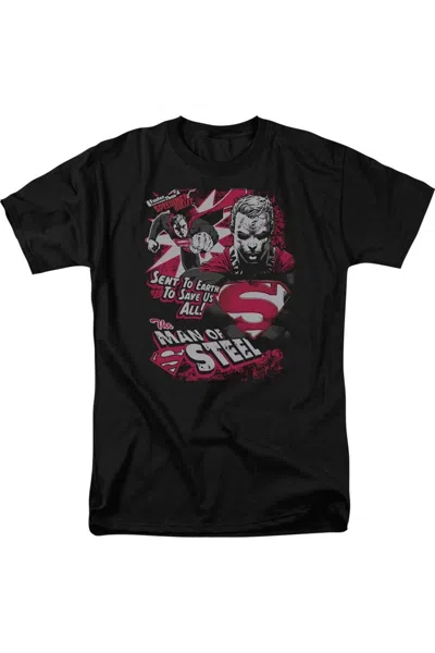 Gildan Superman Save Us All Short Sleeve Adult Tee / T-shirt In Black