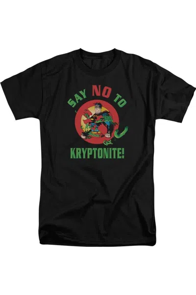 Gildan Superman Say No To Kryptonite Short Sleeve Adult Tall Tee / T-shirt In Black