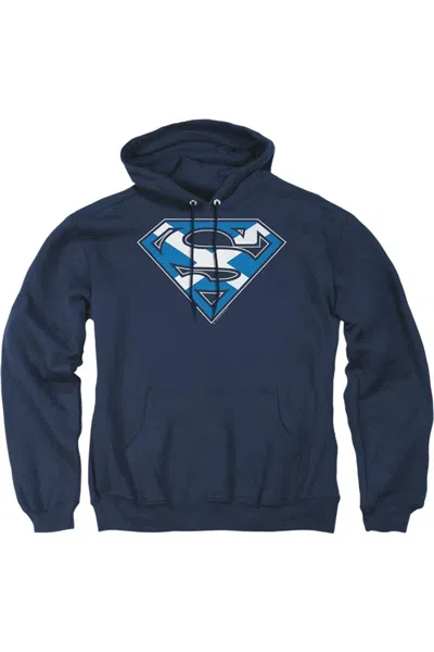 Gildan Superman Scottish Shield Adult Pull Over Hoodie / Hooded Sweatshirt In Blue