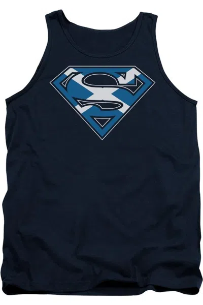Gildan Superman Scottish Shield Adult Tank Top In Blue