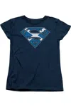 Gildan Superman Scottish Shield Short Sleeve Womens Tee / T-shirt In Blue