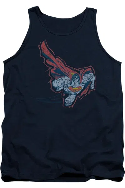 Gildan Superman Scribble & Soar Adult Tank Top In Blue