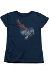 Gildan Superman Scribble & Soar Short Sleeve Womens Tee / T-shirt In Blue