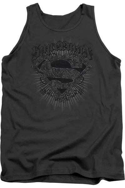 Gildan Superman Scrolling Shield Adult Tank Top In Pink