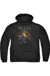 Gildan Superman Showdown Adult Pull Over Hoodie / Hooded Sweatshirt In Black