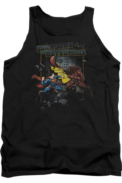 Gildan Superman Showdown Adult Tank Top In Black