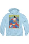 Gildan Superman Simple Poster Adult Pull Over Hoodie / Hooded Sweatshirt In Blue