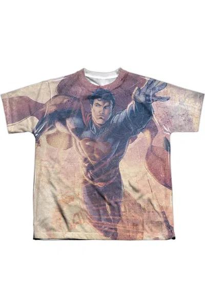 Gildan Kids' Superman Soar Above Short Sleeve Youth Poly Crew Tee / T-shirt In Multi