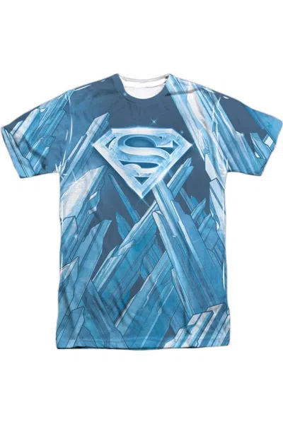 Gildan Superman Solitude Short Sleeve Adult 100% Poly Crew Tee / T-shirt In White