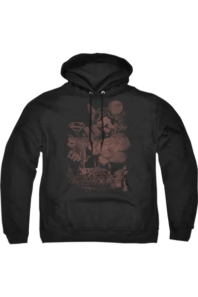 Gildan Superman Somber Power Adult Pull Over Hoodie / Hooded Sweatshirt In Black