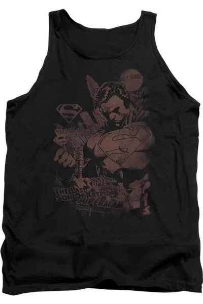 Gildan Superman Somber Power Adult Tank Top In Black