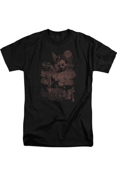 Gildan Superman Somber Power Short Sleeve Adult Tall Tee / T-shirt In Black