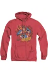 Gildan Superman Sorry About The Wall Adult Heather Hoodie / Hooded Sweatshirt In Red