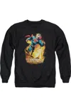 Gildan Superman Space Case Adult Crewneck Sweatshirt In Black