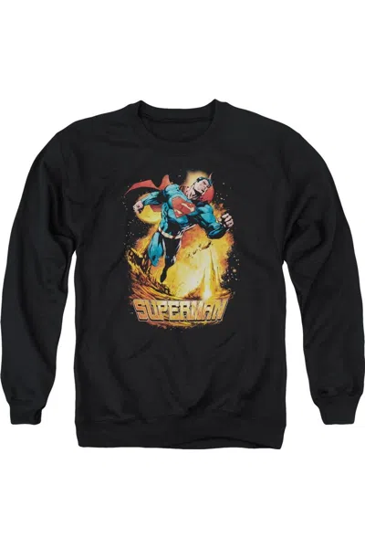 Gildan Superman Space Case Adult Crewneck Sweatshirt In Black