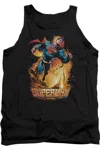 Gildan Superman Space Case Adult Tank Top In Black