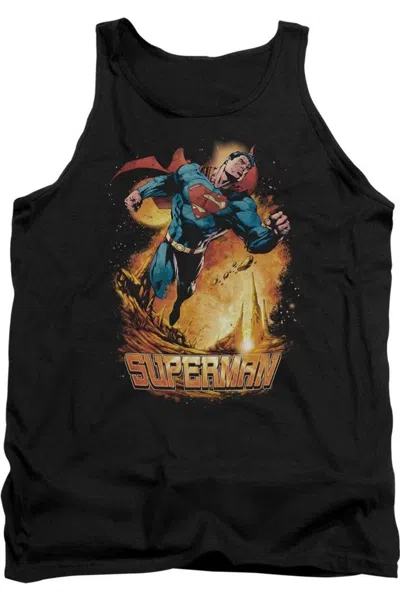 Gildan Superman Space Case Adult Tank Top In Black