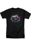 Gildan Superman Stardust Short Sleeve Adult Tall Tee / T-shirt In Black