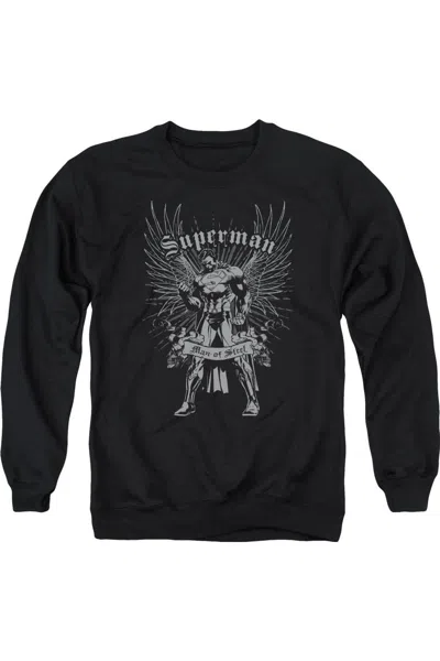 Gildan Superman Steel Adult Crewneck Sweatshirt In Black