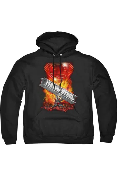 Gildan Superman Steel Girder Adult Pull Over Hoodie / Hooded Sweatshirt In Black