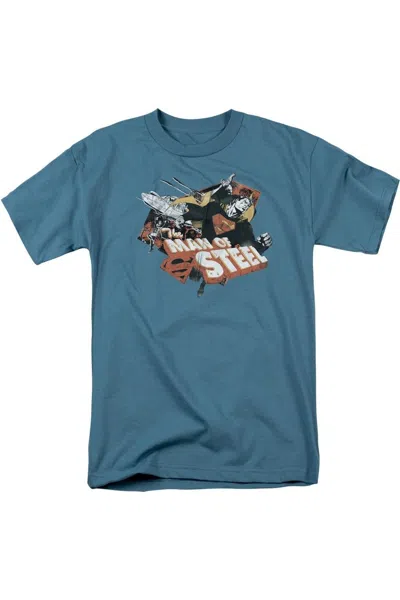Gildan Superman Steel Short Sleeve Adult Tee / T-shirt In Grey