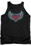 Gildan Superman Steel Wings Logo Adult Tank Top In Black