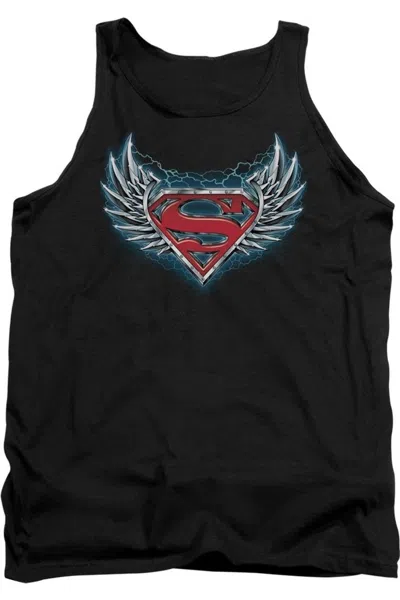 Gildan Superman Steel Wings Logo Adult Tank Top In Black
