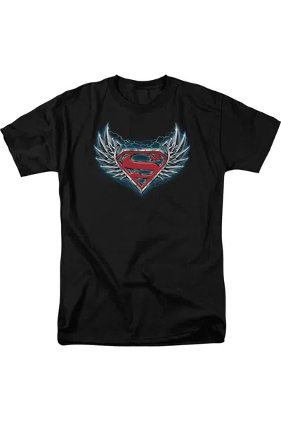 Gildan Superman Steel Wings Logo Short Sleeve Adult Tee / T-shirt In Black