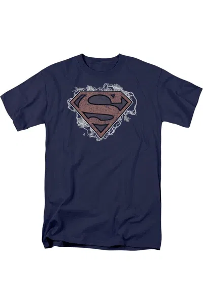Gildan Superman Storm Cloud Supes Short Sleeve Adult Tee / T-shirt In Blue