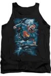 Gildan Superman Stormy Flight Adult Tank Top In Black