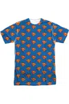 Gildan Superman Super All Over Short Sleeve Adult Poly Crew Tee / T-shirt In White