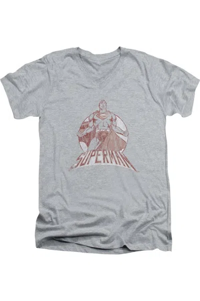 Gildan Superman Super Bad Short Sleeve Adult V Neck Tee / T-shirt In Multi