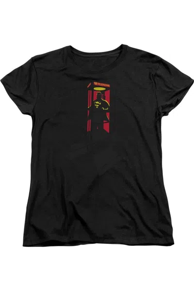 Gildan Superman Super Booth Short Sleeve Womens Tee / T-shirt In Black