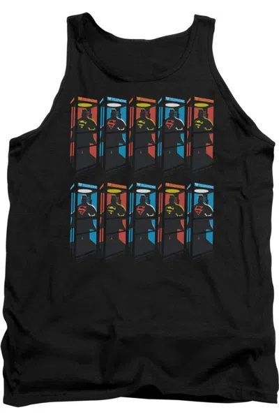 Gildan Superman Super Booths Adult Tank Top In Black
