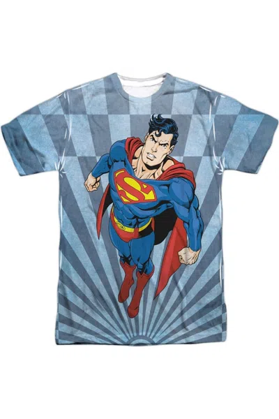 Gildan Superman Super Climb Short Sleeve Adult Poly Crew Tee / T-shirt In White