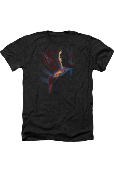 Gildan Superman Super Deco Adult Heather Tee / T-shirt In Black