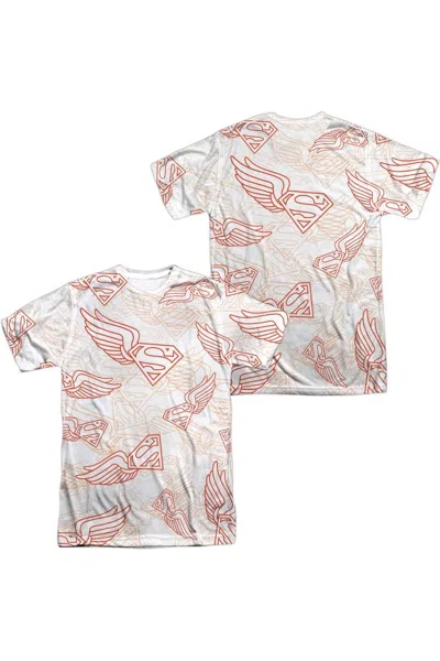 Gildan Superman Super Flight Short Sleeve Adult Poly Crew Tee / T-shirt In White