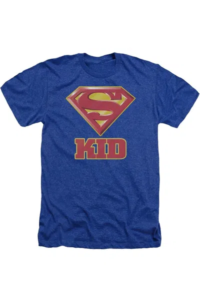 Gildan Superman Super Kid Adult Heather Tee / T-shirt In Blue