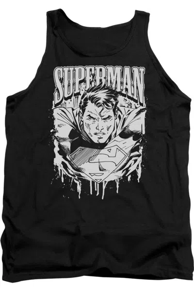 Gildan Superman Super Metal Adult Tank Top In Black