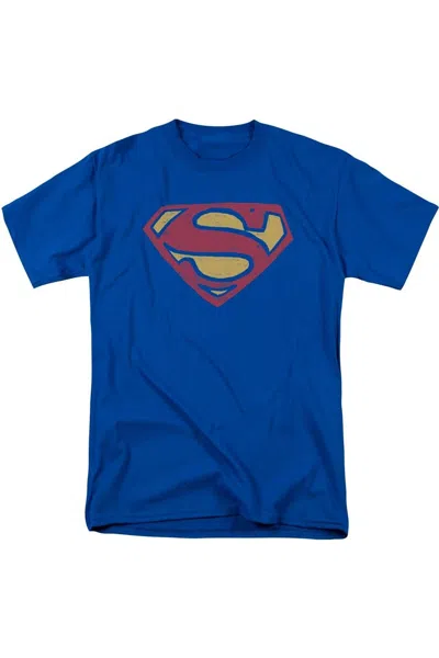 Gildan Superman Super Rough Short Sleeve Adult Tee / T-shirt In Blue