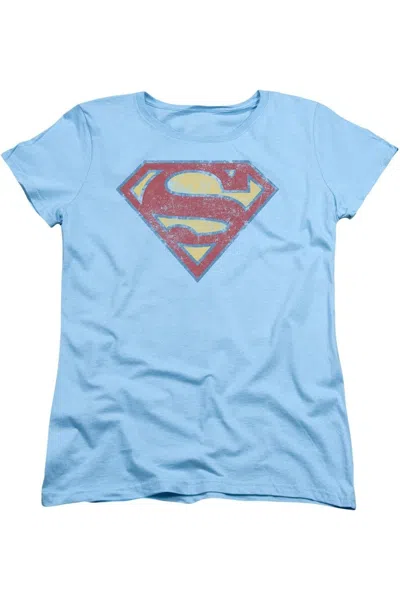 Gildan Superman Super S Short Sleeve Womens Tee / T-shirt In Blue