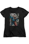 Gildan Superman Annual #1 Cover Short Sleeve Womens Tee / T-shirt In Black