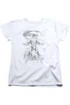 Gildan Superman Super Sketch Short Sleeve Womens Tee / T-shirt In White