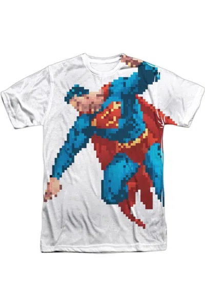 Gildan Superman Superbit Short Sleeve Adult Poly Crew Tee / T-shirt In White