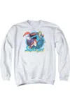 Gildan Superman Supergirl Airbrush Adult Crewneck Sweatshirt In White