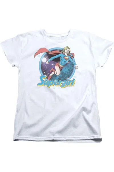 Gildan Superman Supergirl Airbrush Short Sleeve Women´s Tee / T-shirt In White
