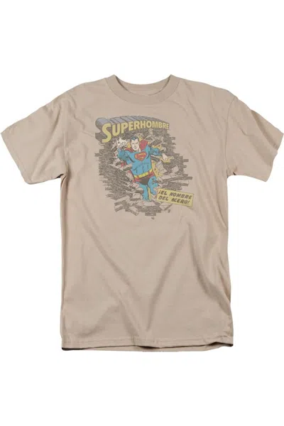 Gildan Superman Superhombre 2 Short Sleeve Adult Tee / T-shirt In Beige